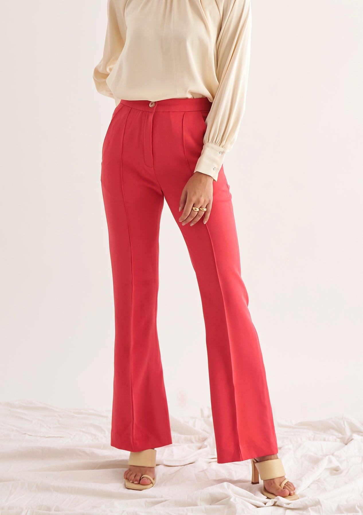 Buy Smarty Pants Olive Cotton Lycra Straight Fit High Rise Trousers for  Women Online @ Tata CLiQ
